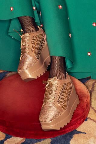 Chal Jooti The Peacock Cutdana Embellished Wedding Sneakers | Multi Color,  Synthetic Leather, Embellished | Wedding sneakers, Embellished heels,  Embellished